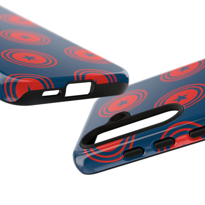 Patriotic Star Shield Samsung Galaxy Case – Bold Red & Blue Pattern - BOGO Cases