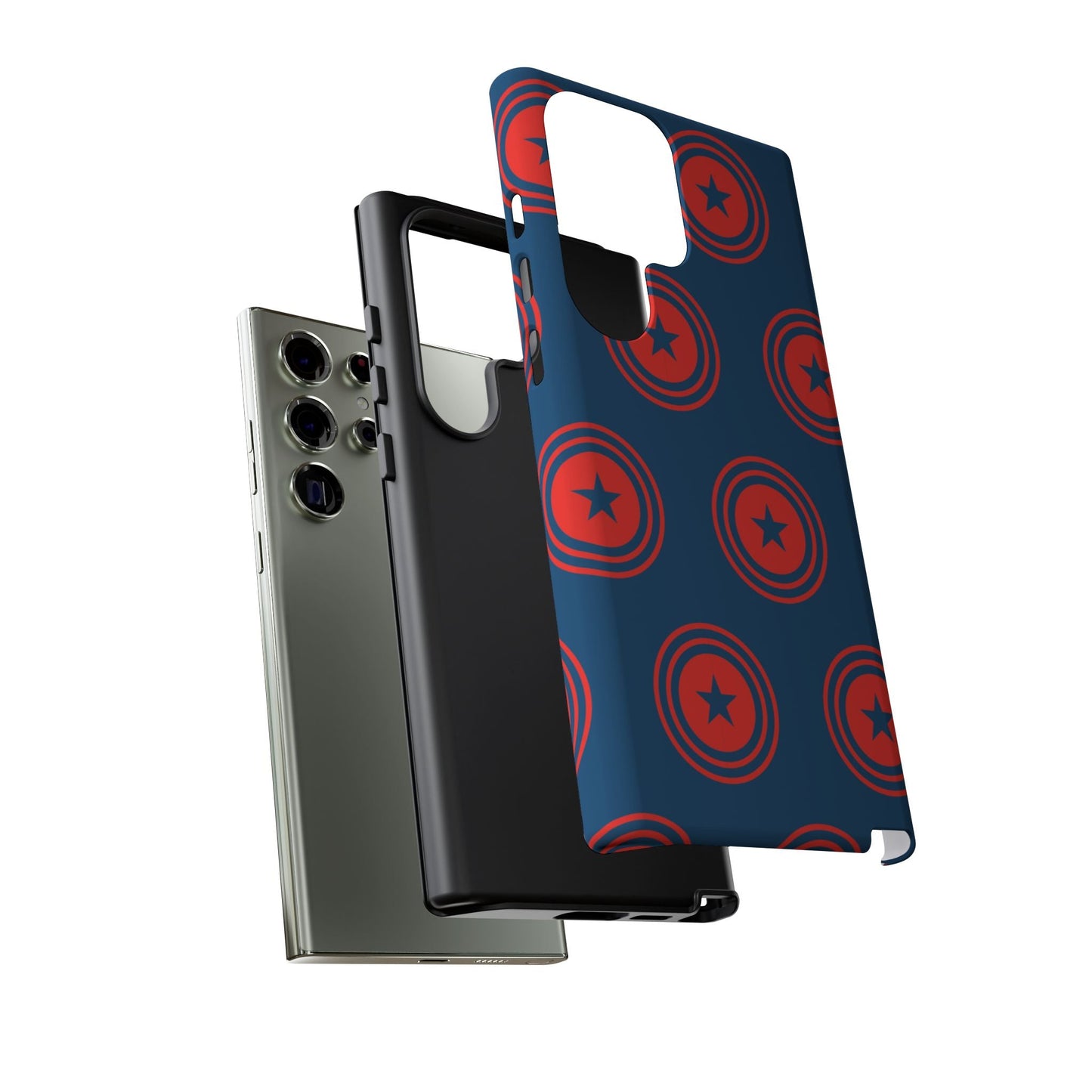 Patriotic Star Shield Samsung Galaxy Case – Bold Red & Blue Pattern - BOGO Cases