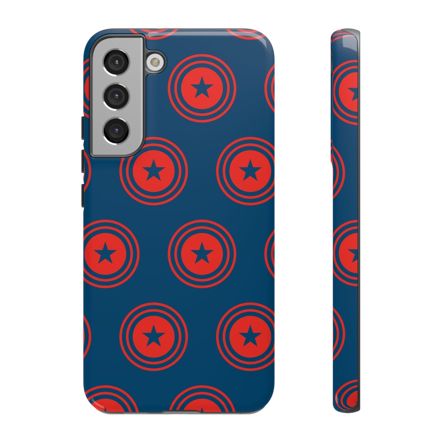Patriotic Star Shield Samsung Galaxy Case – Bold Red & Blue Pattern - BOGO Cases