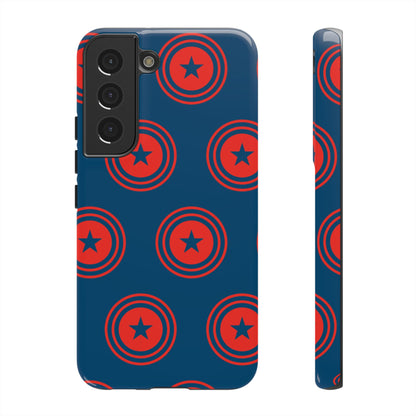 Patriotic Star Shield Samsung Galaxy Case – Bold Red & Blue Pattern - BOGO Cases