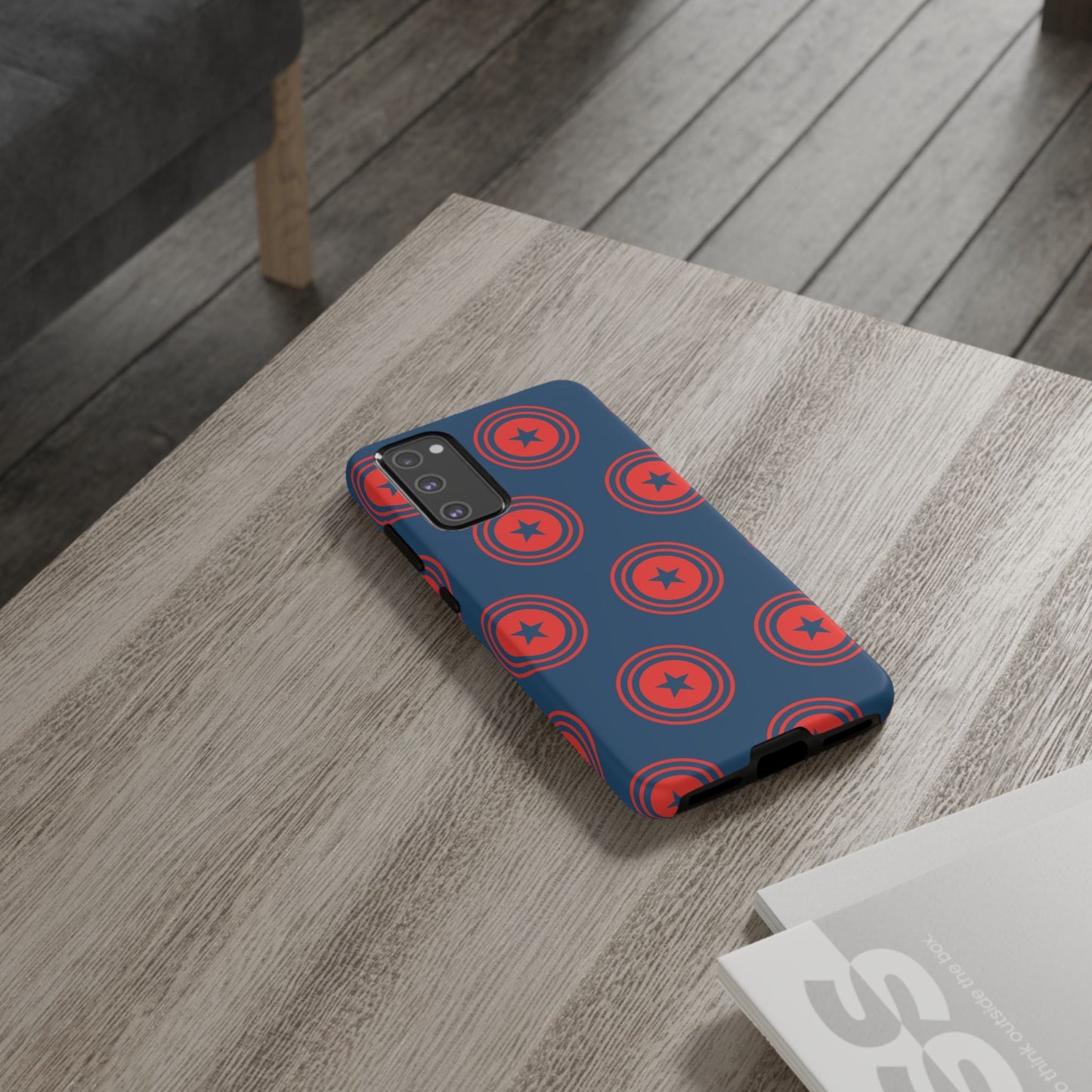 Patriotic Star Shield Samsung Galaxy Case – Bold Red & Blue Pattern - BOGO Cases