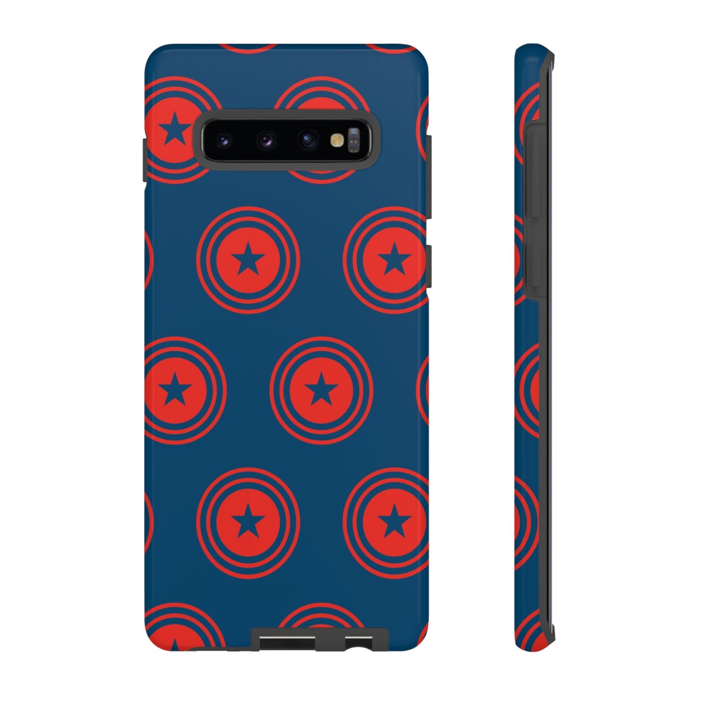 Patriotic Star Shield Samsung Galaxy Case – Bold Red & Blue Pattern - BOGO Cases