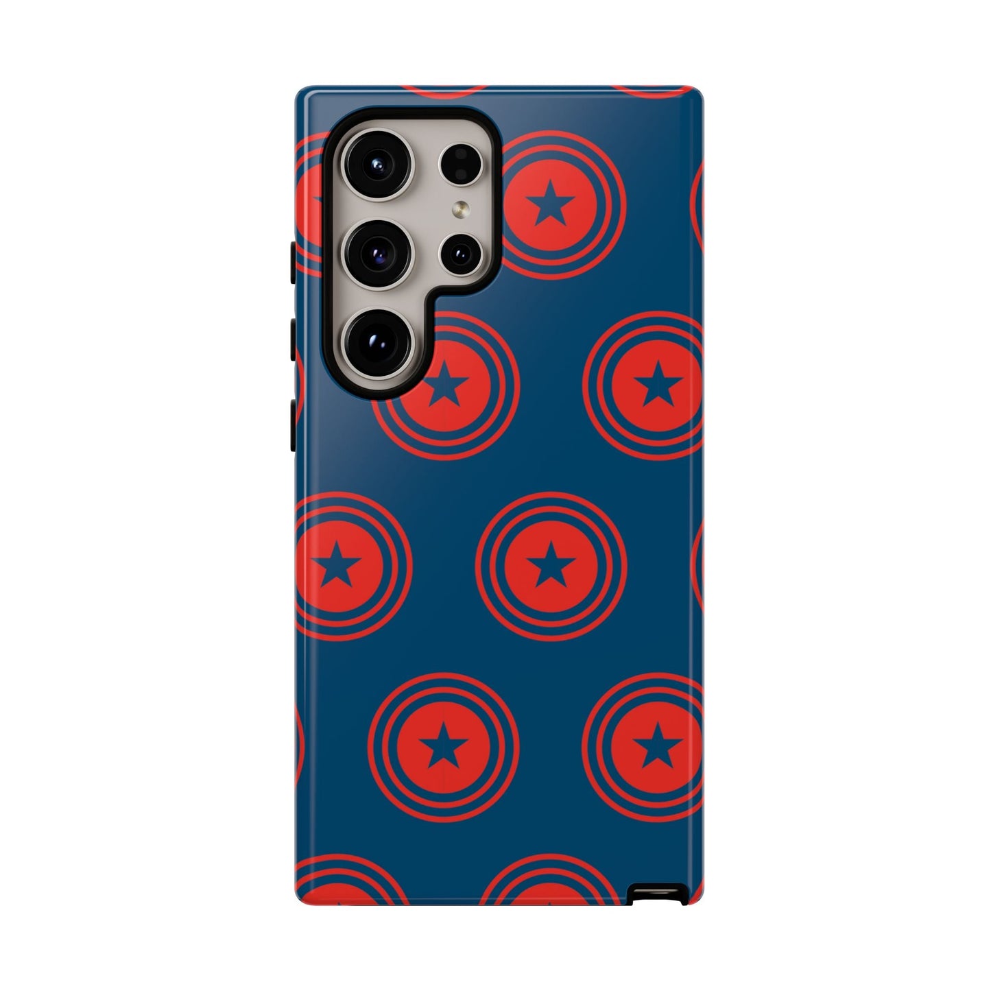 Patriotic Star Shield Samsung Galaxy Case – Bold Red & Blue Pattern - BOGO Cases
