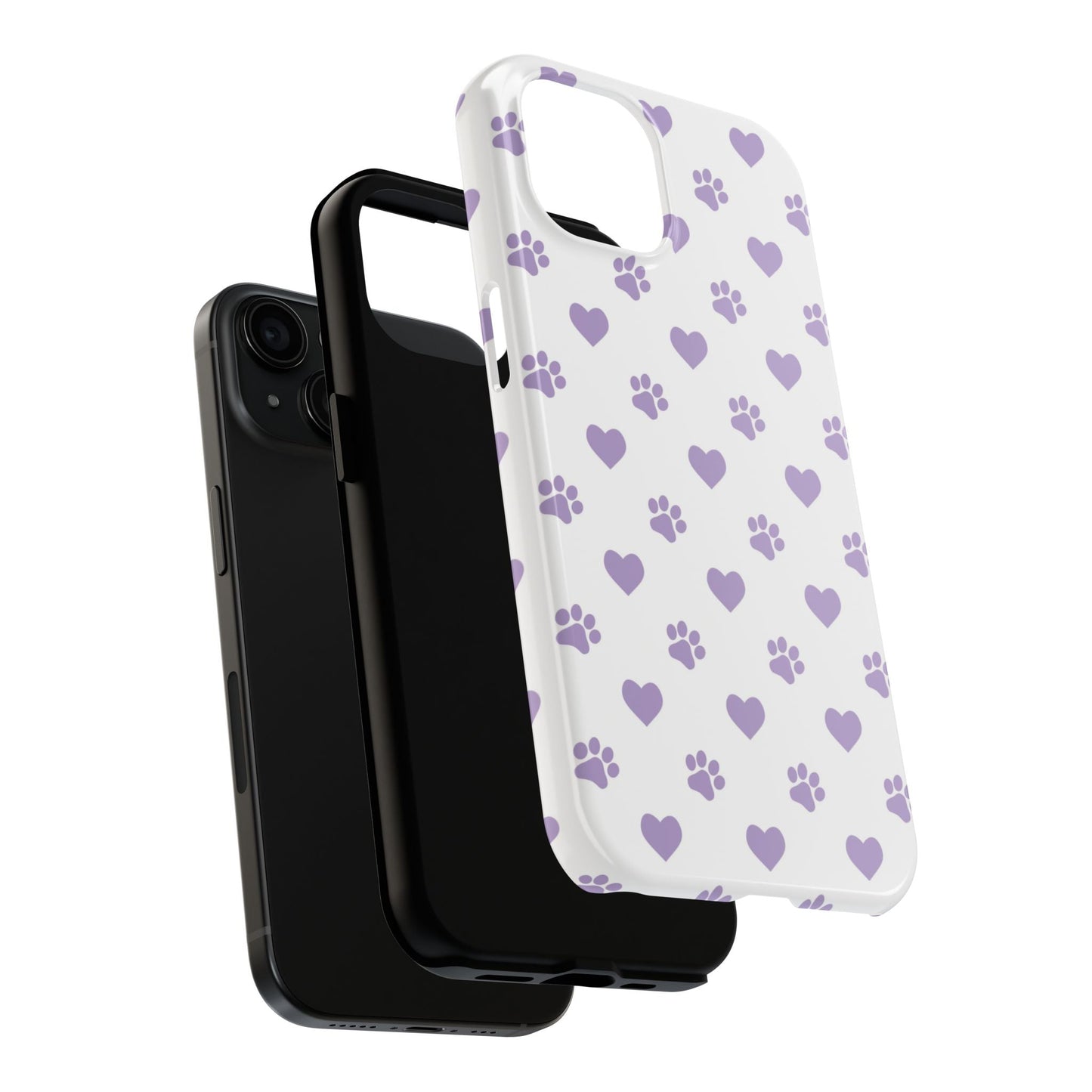 Paw Prints & Hearts – Cute and Durable iPhone Case for Animal Lovers - BOGO Cases