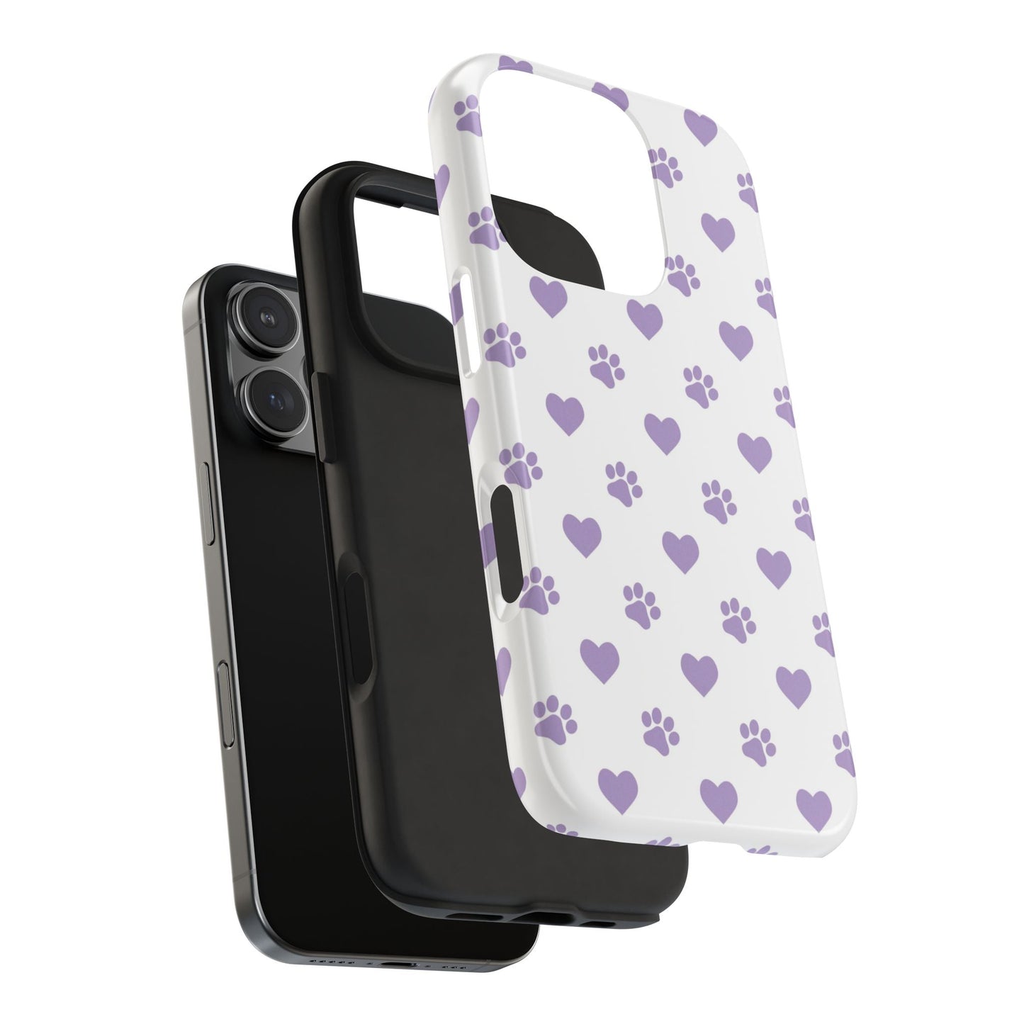 Paw Prints & Hearts – Cute and Durable iPhone Case for Animal Lovers - BOGO Cases