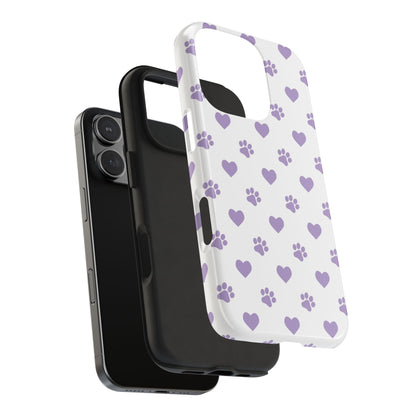 Paw Prints & Hearts – Cute and Durable iPhone Case for Animal Lovers - BOGO Cases