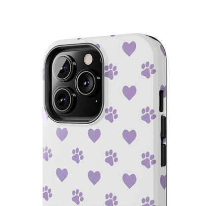 Paw Prints & Hearts – Cute and Durable iPhone Case for Animal Lovers - BOGO Cases