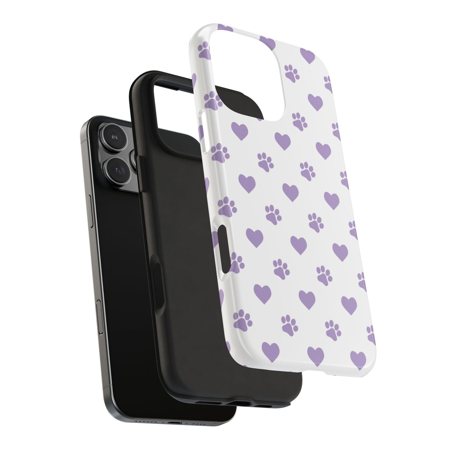 Paw Prints & Hearts – Cute and Durable iPhone Case for Animal Lovers - BOGO Cases
