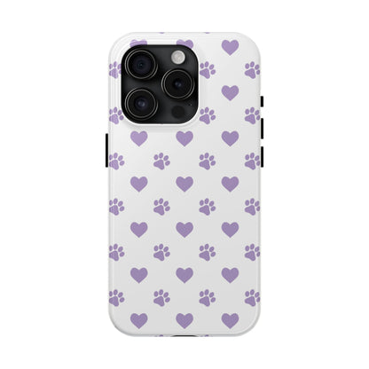 Paw Prints & Hearts – Cute and Durable iPhone Case for Animal Lovers - BOGO Cases