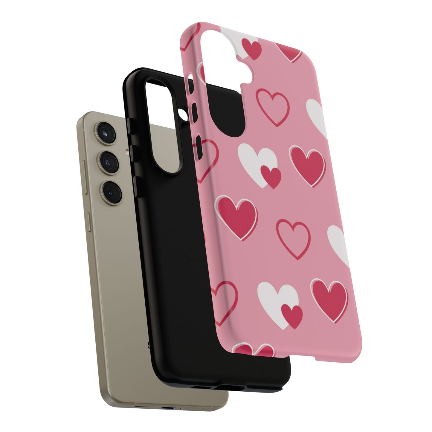 Pink and Red Hearts Samsung Galaxy Case - BOGO Cases