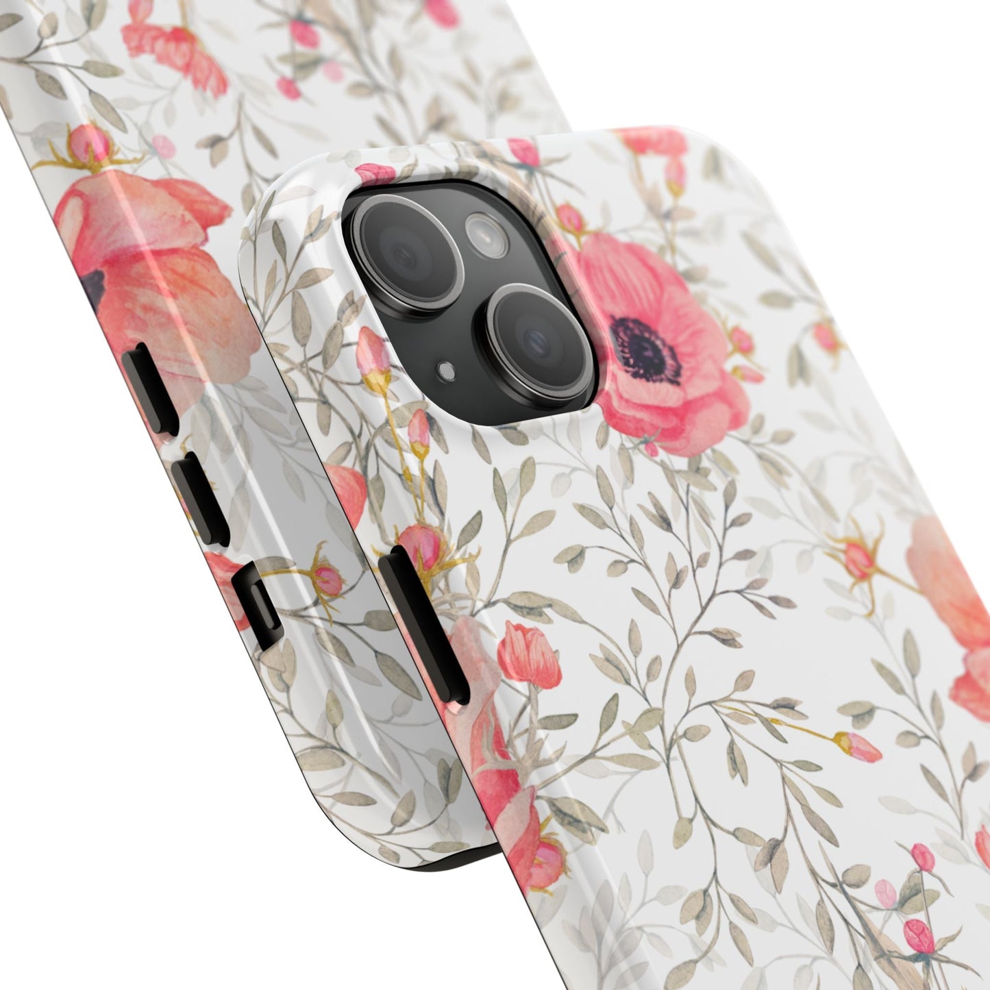 Pink Floral Watercolor iPhone Case – Feminine Poppy Blossom Design - BOGO Cases