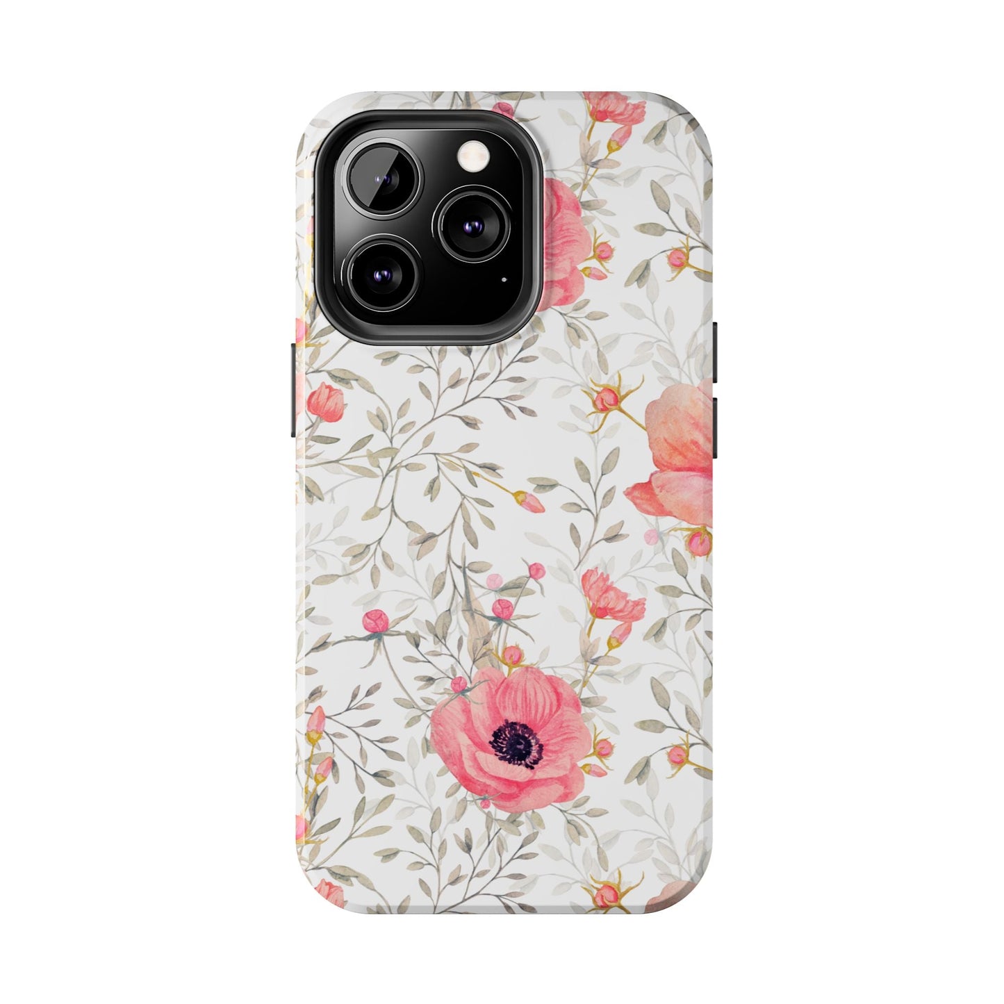 Pink Floral Watercolor iPhone Case – Feminine Poppy Blossom Design - BOGO Cases
