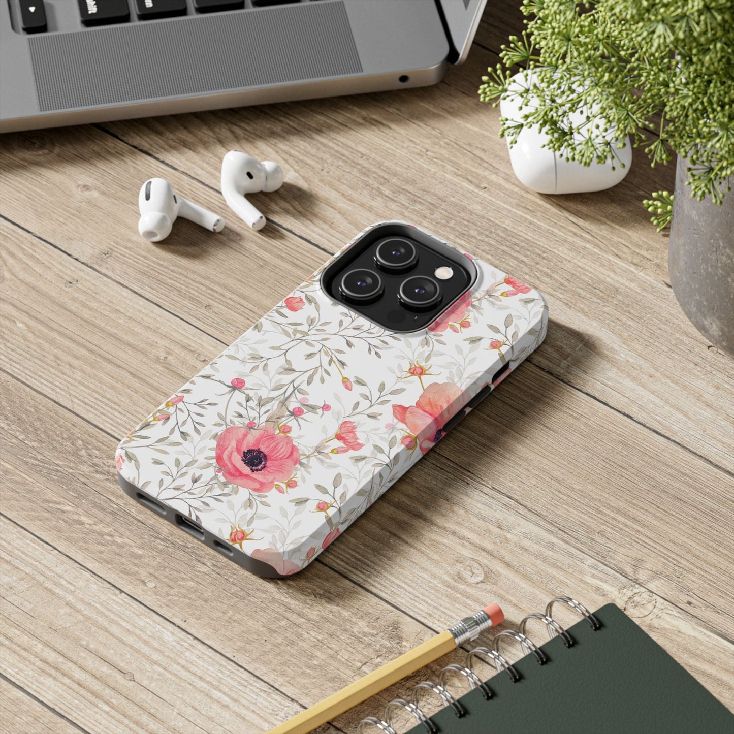 Pink Floral Watercolor iPhone Case – Feminine Poppy Blossom Design - BOGO Cases