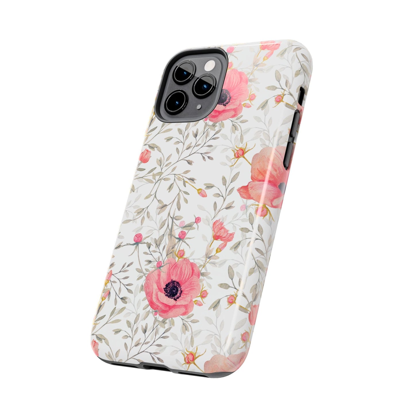 Pink Floral Watercolor iPhone Case – Feminine Poppy Blossom Design - BOGO Cases