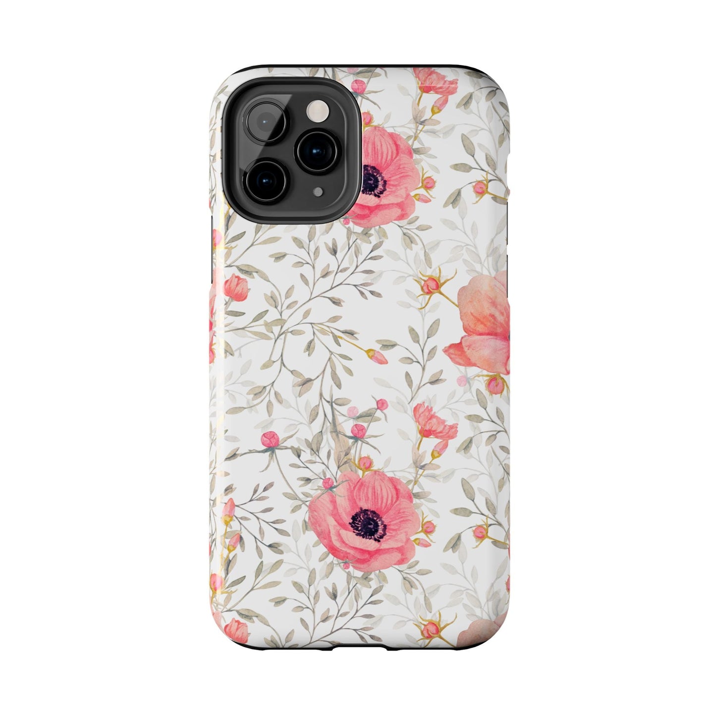 Pink Floral Watercolor iPhone Case – Feminine Poppy Blossom Design - BOGO Cases