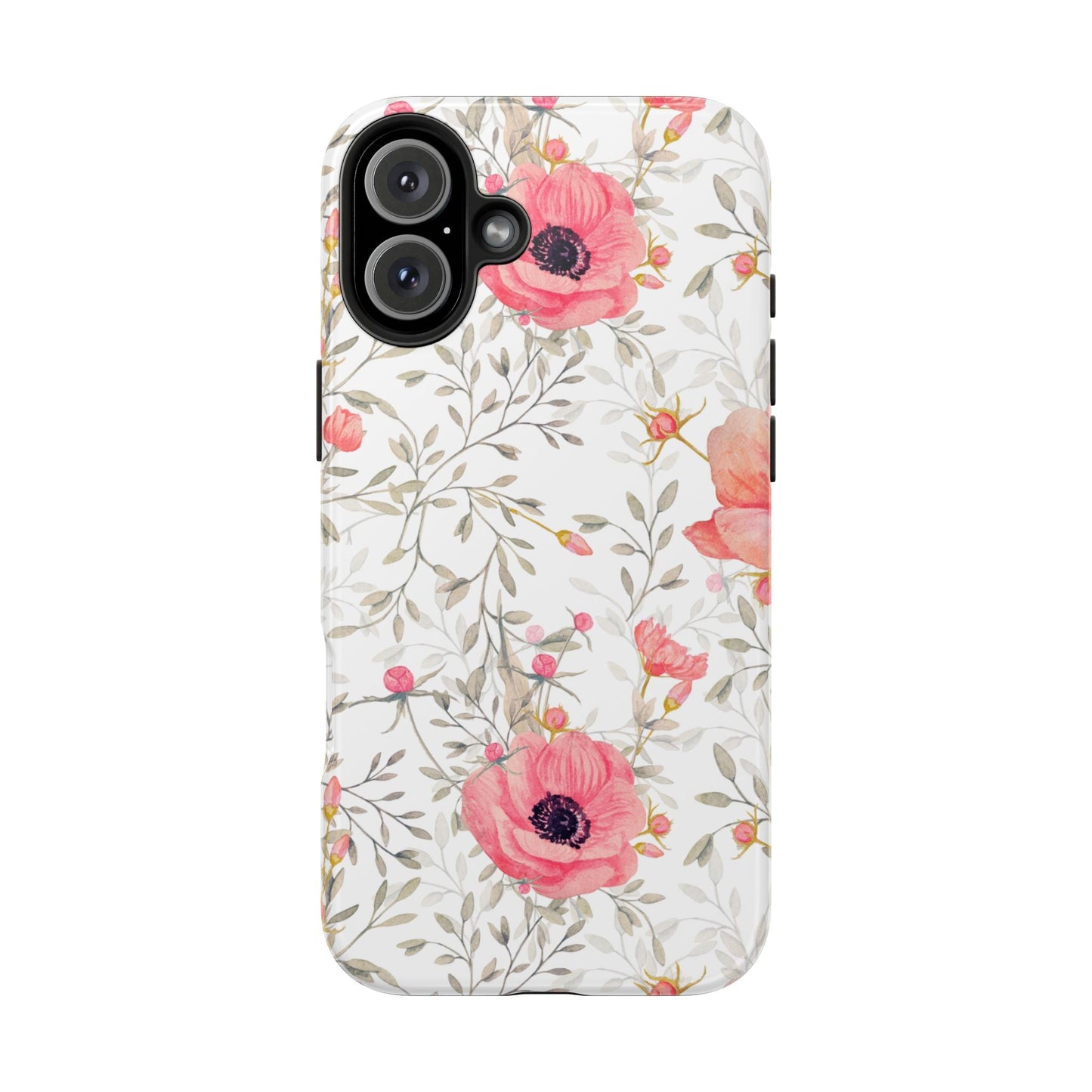 Pink Floral Watercolor iPhone Case – Feminine Poppy Blossom Design - BOGO Cases