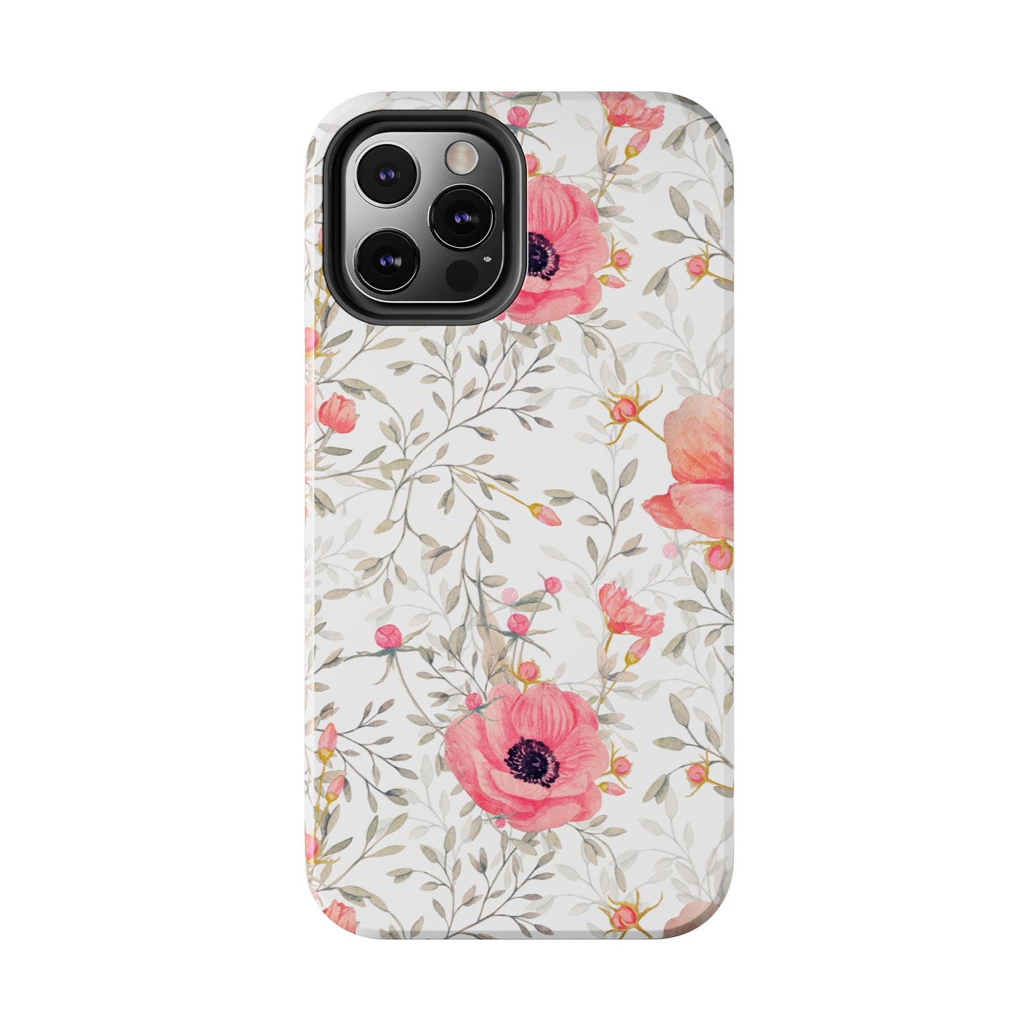 Pink Floral Watercolor iPhone Case – Feminine Poppy Blossom Design - BOGO Cases