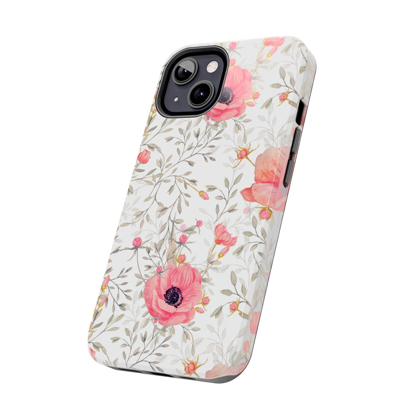Pink Floral Watercolor iPhone Case – Feminine Poppy Blossom Design - BOGO Cases
