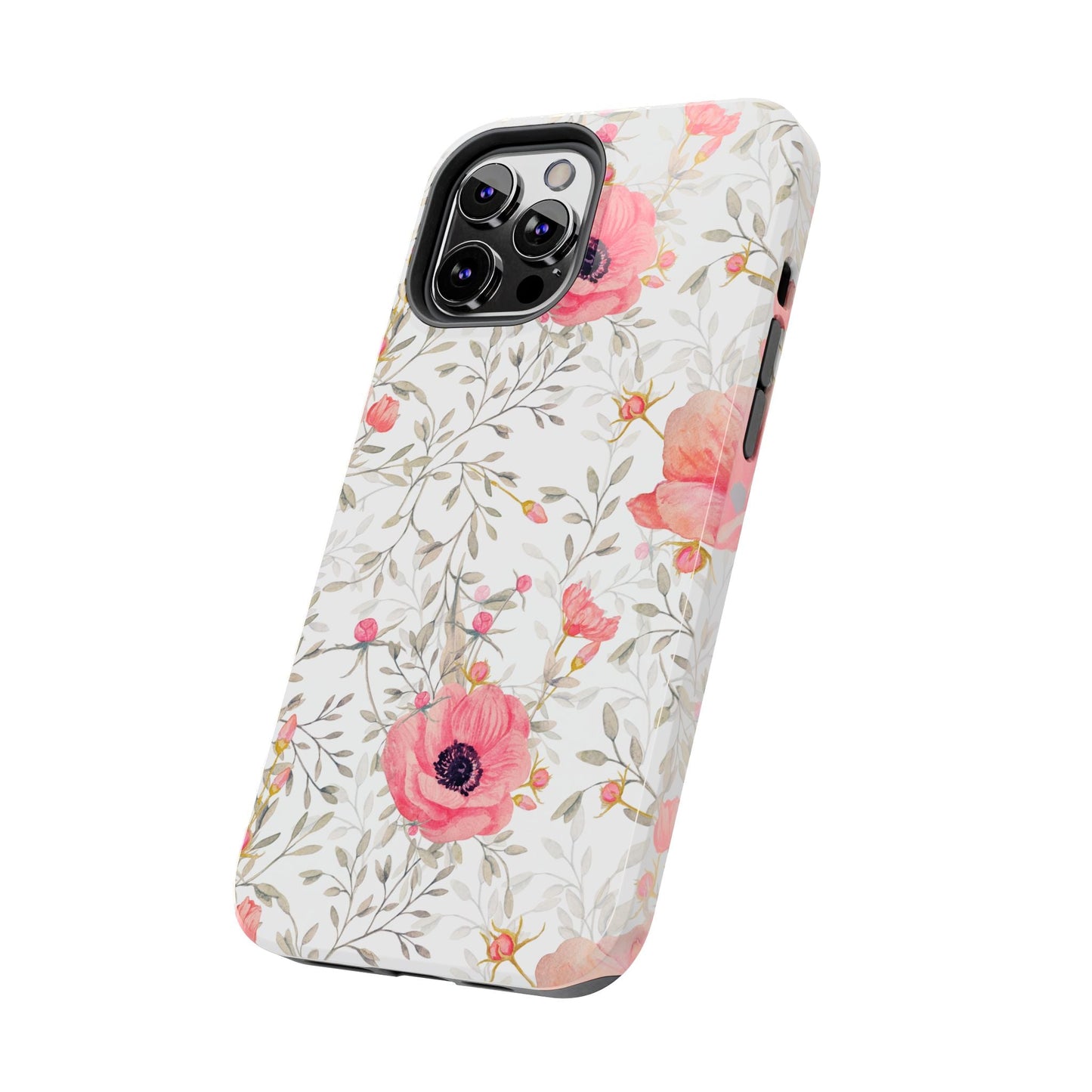Pink Floral Watercolor iPhone Case – Feminine Poppy Blossom Design - BOGO Cases