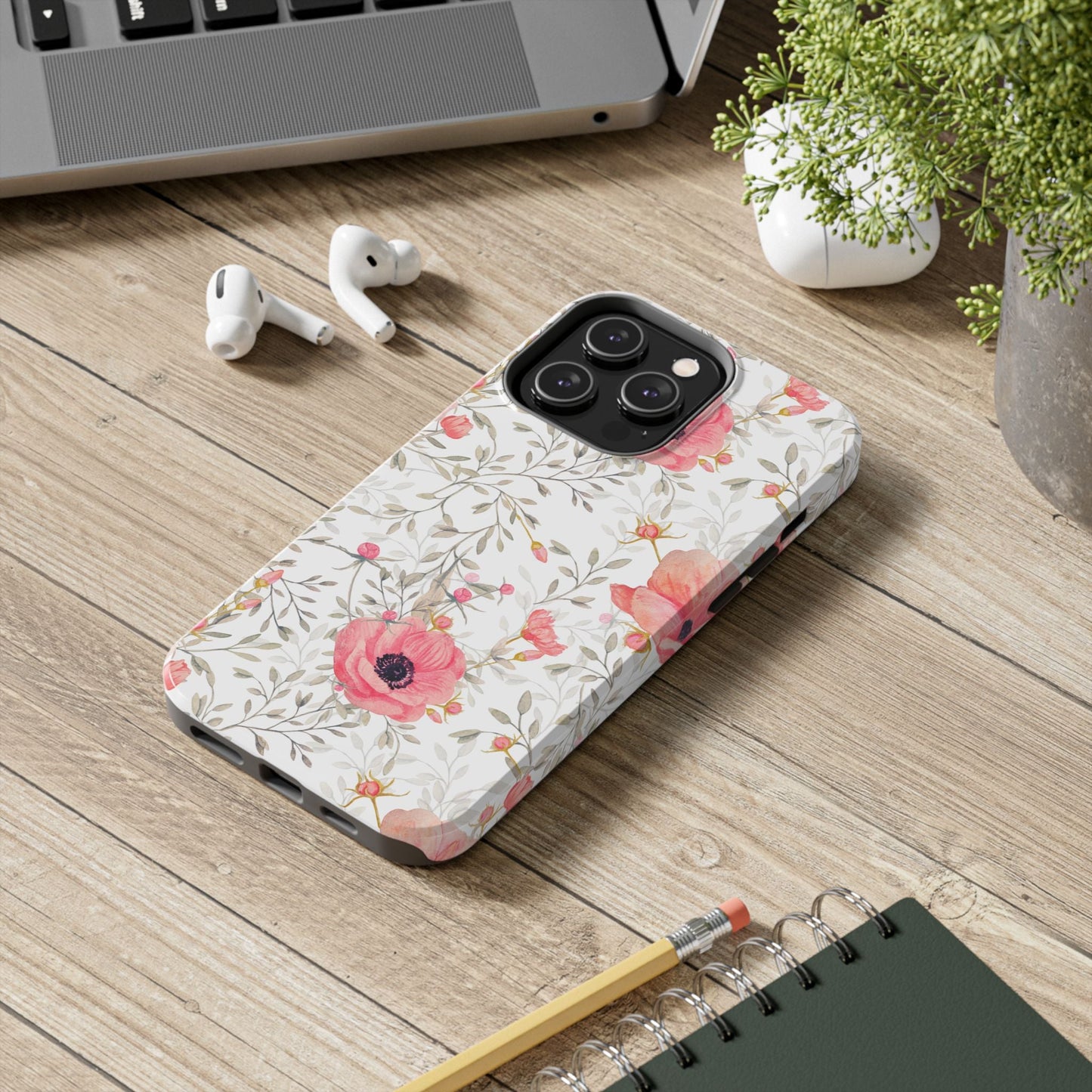 Pink Floral Watercolor iPhone Case – Feminine Poppy Blossom Design - BOGO Cases