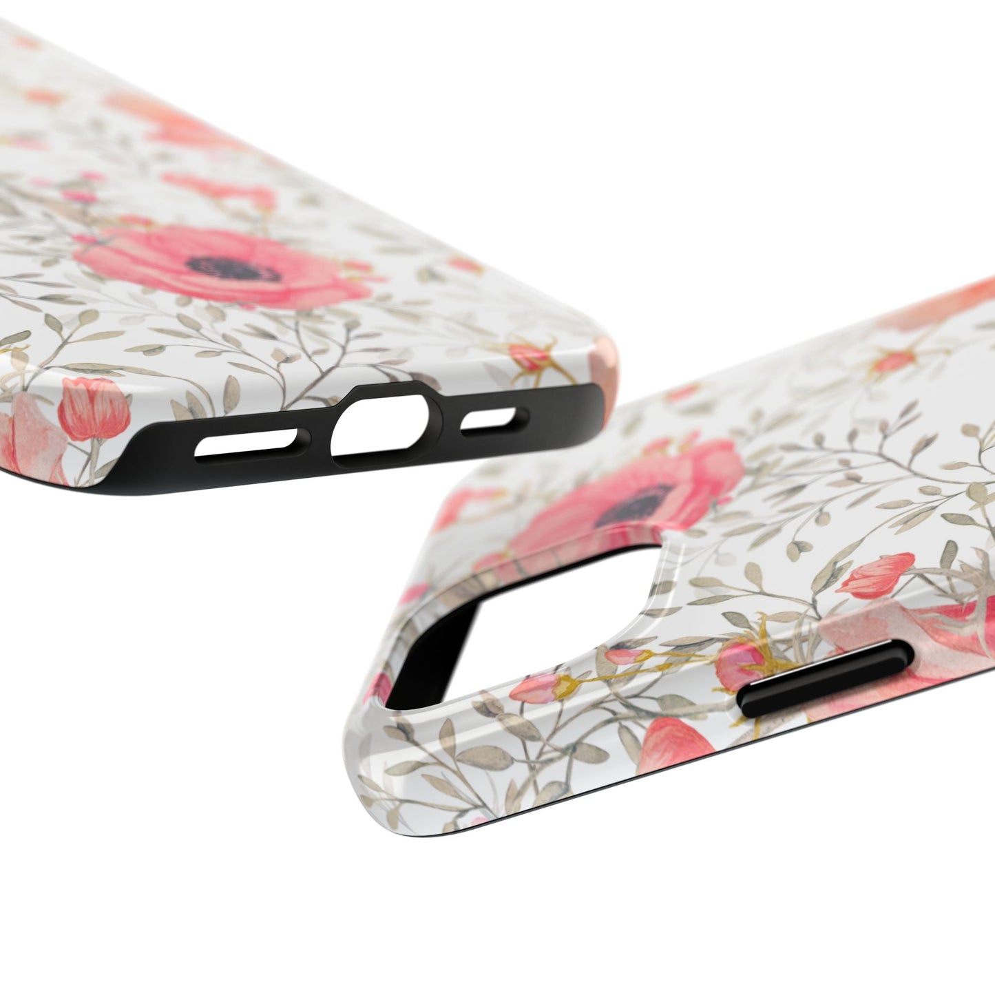 Pink Floral Watercolor iPhone Case – Feminine Poppy Blossom Design - BOGO Cases