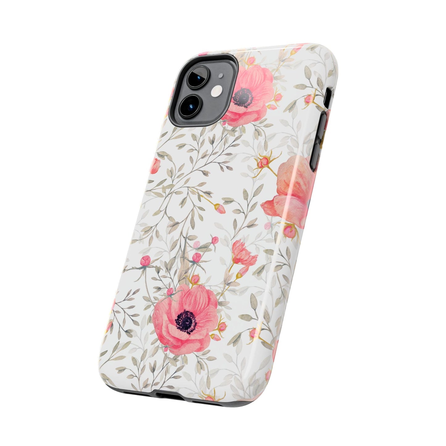 Pink Floral Watercolor iPhone Case – Feminine Poppy Blossom Design - BOGO Cases