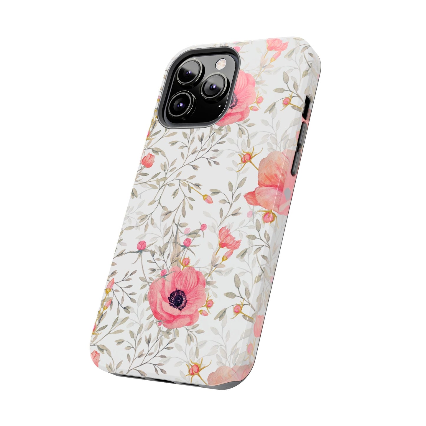 Pink Floral Watercolor iPhone Case – Feminine Poppy Blossom Design - BOGO Cases