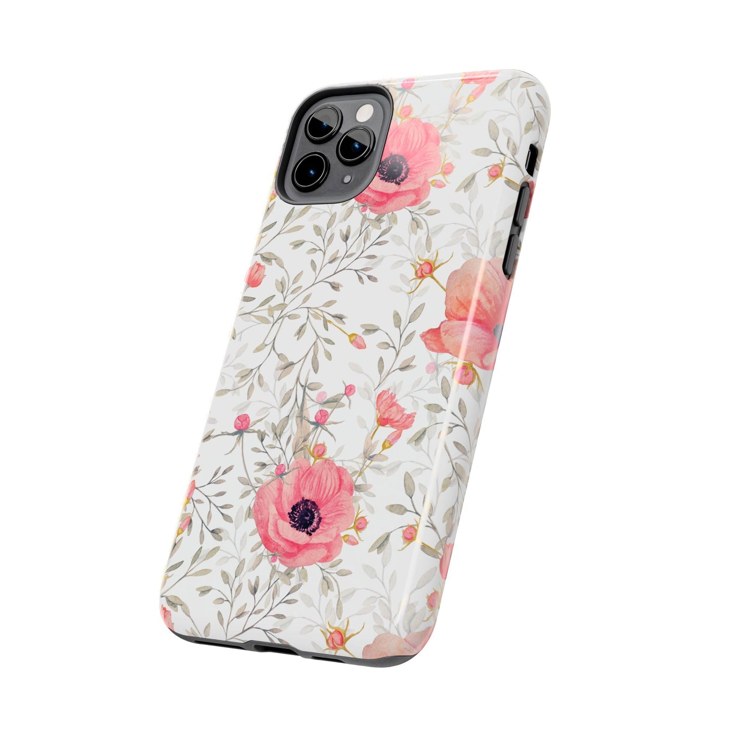 Pink Floral Watercolor iPhone Case – Feminine Poppy Blossom Design - BOGO Cases