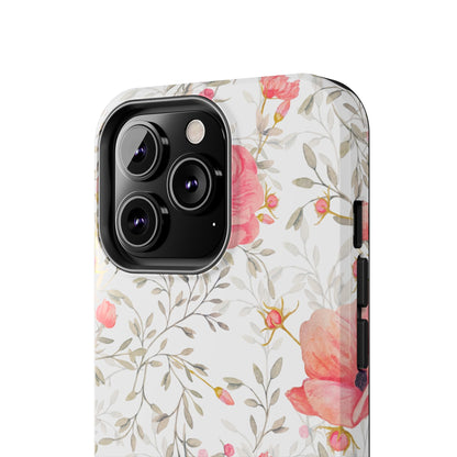 Pink Floral Watercolor iPhone Case – Feminine Poppy Blossom Design - BOGO Cases