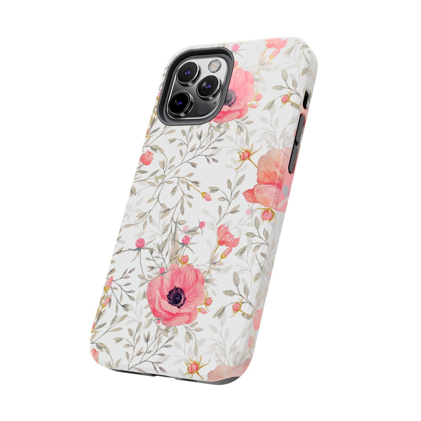 Pink Floral Watercolor iPhone Case – Feminine Poppy Blossom Design - BOGO Cases