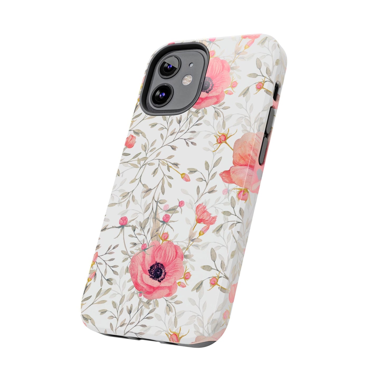 Pink Floral Watercolor iPhone Case – Feminine Poppy Blossom Design - BOGO Cases