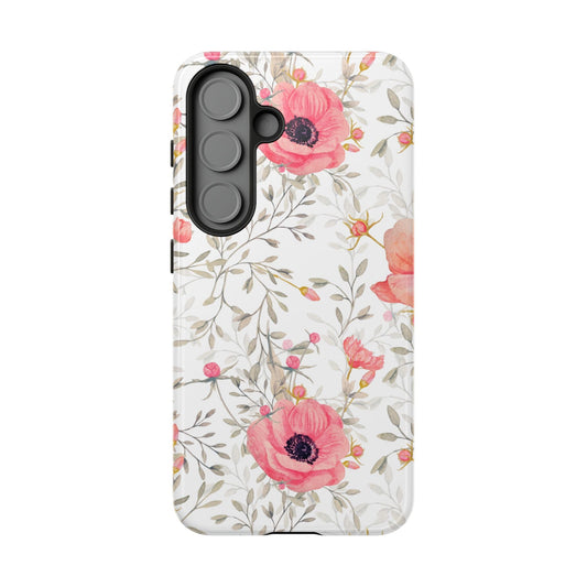 Pink Floral Watercolor Samsung Galaxy Case – Elegant Blossom Design - BOGO Cases