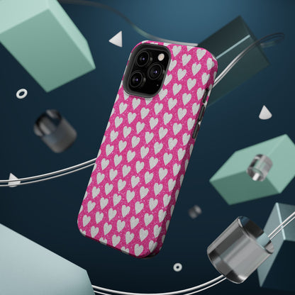 Pink Glitter Heart Pattern MagSafe Case - BOGO Cases