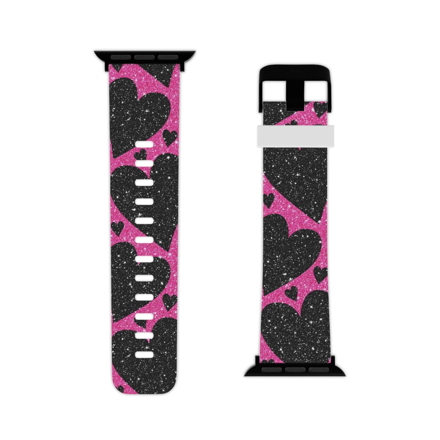 Pink Glitter Hearts Apple Watch Band - BOGO Cases