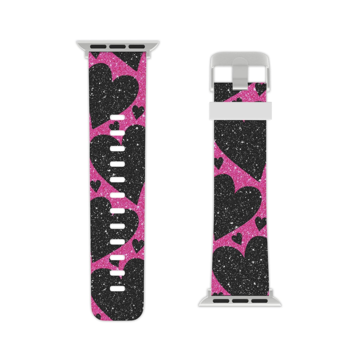 Pink Glitter Hearts Apple Watch Band - BOGO Cases