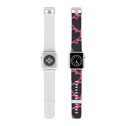 Pink Glitter Hearts Apple Watch Band - BOGO Cases