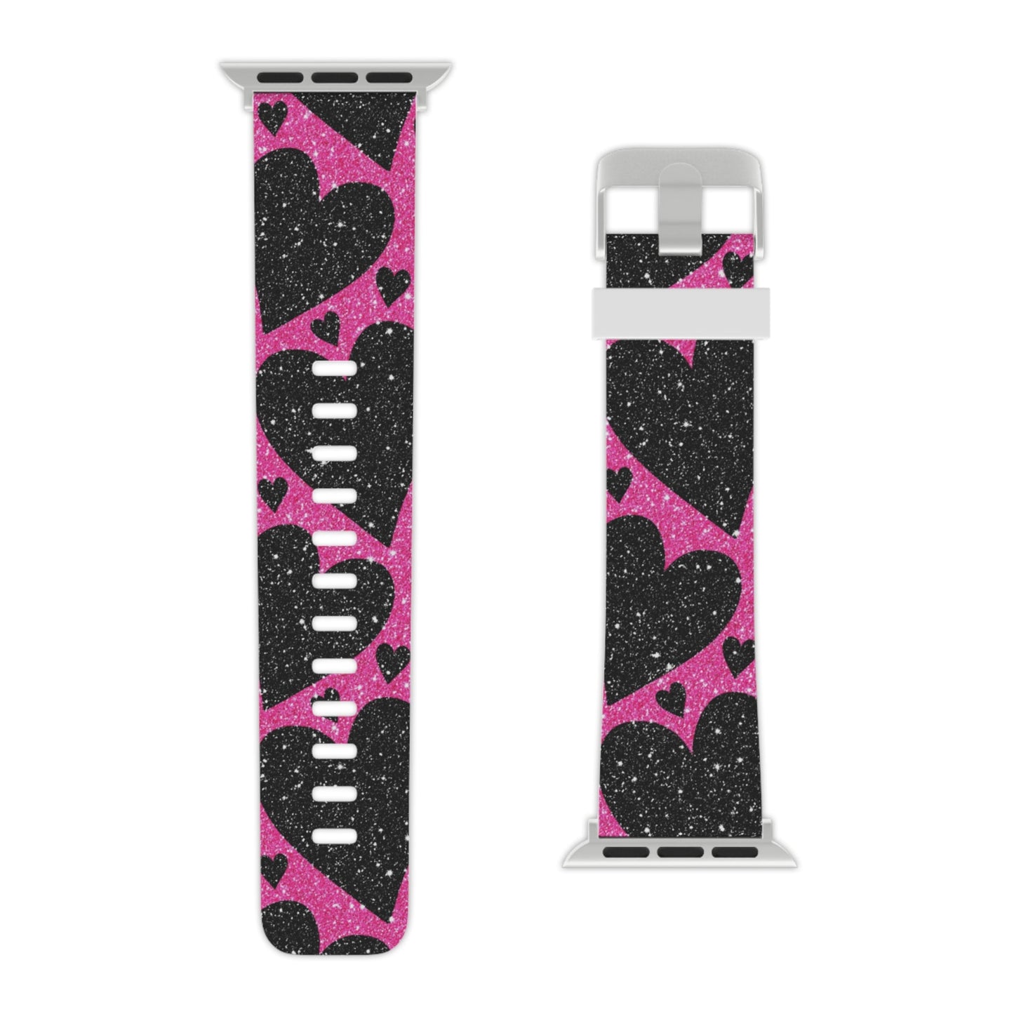 Pink Glitter Hearts Apple Watch Band - BOGO Cases