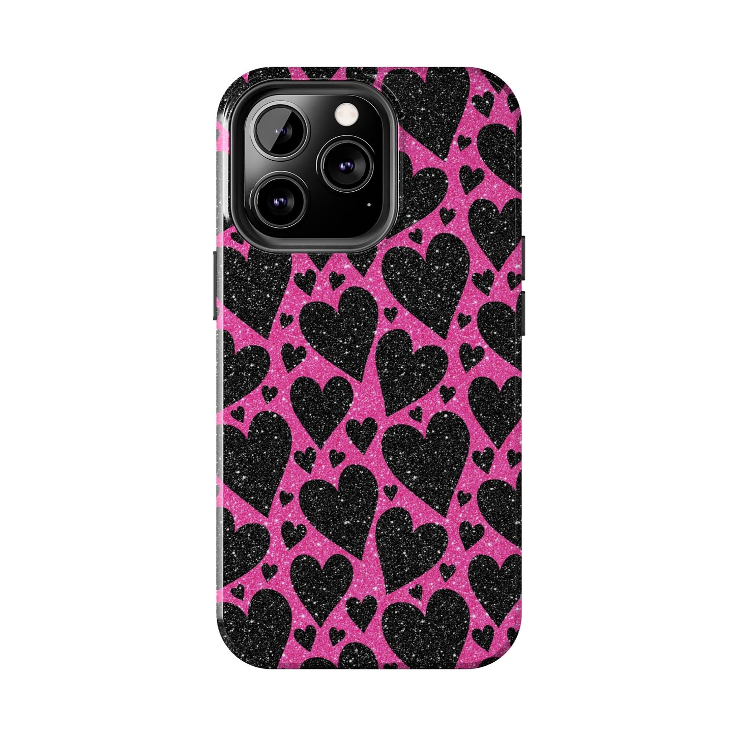 Pink Glitter Hearts iPhone Case - BOGO Cases