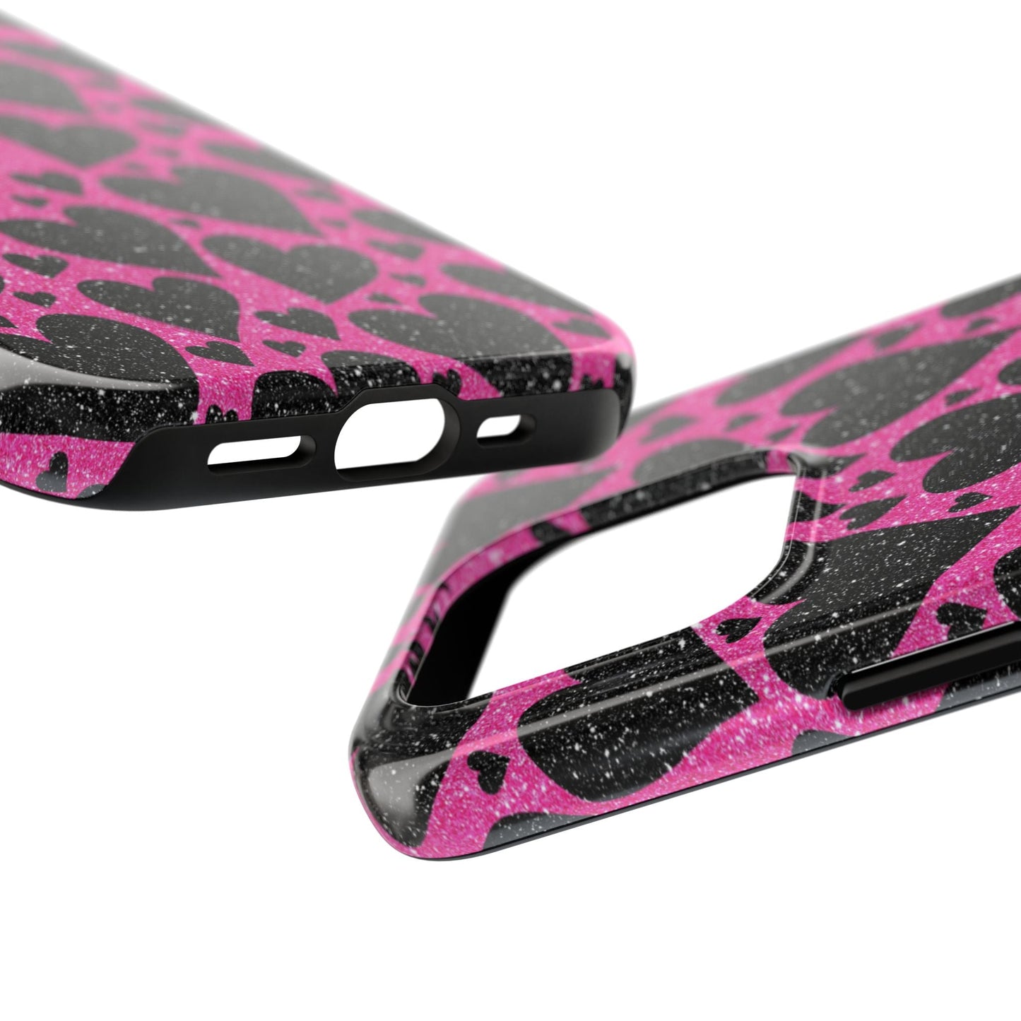 Pink Glitter Hearts iPhone Case - BOGO Cases