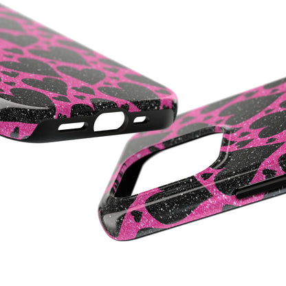 Pink Glitter Hearts iPhone Case - BOGO Cases