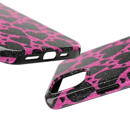 Pink Glitter Hearts iPhone Case - BOGO Cases