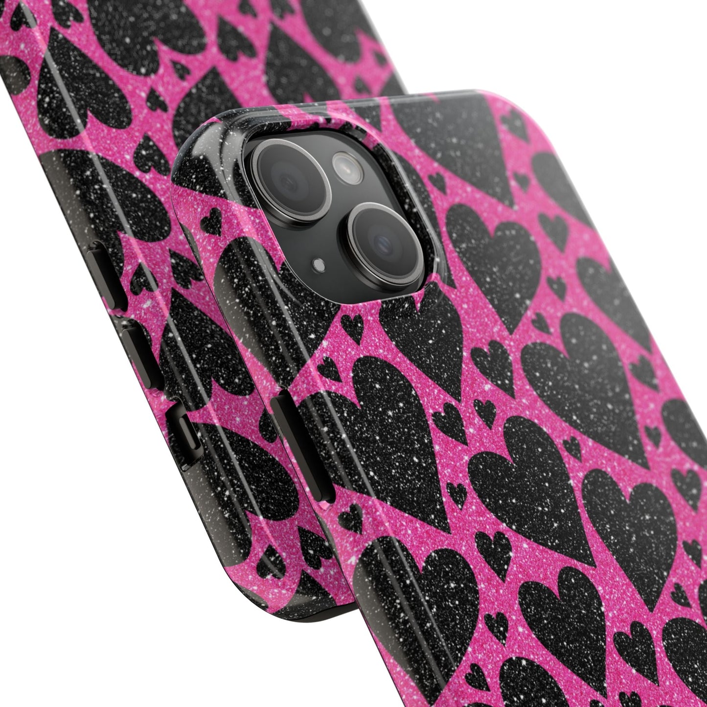 Pink Glitter Hearts iPhone Case - BOGO Cases