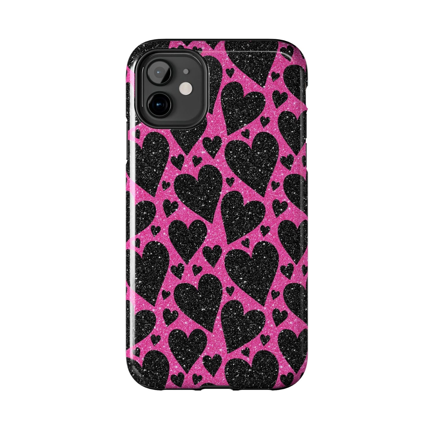 Pink Glitter Hearts iPhone Case - BOGO Cases