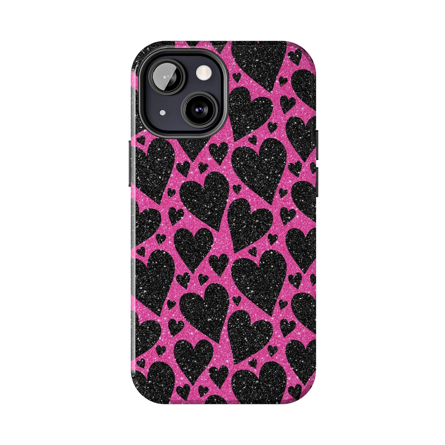 Pink Glitter Hearts iPhone Case - BOGO Cases