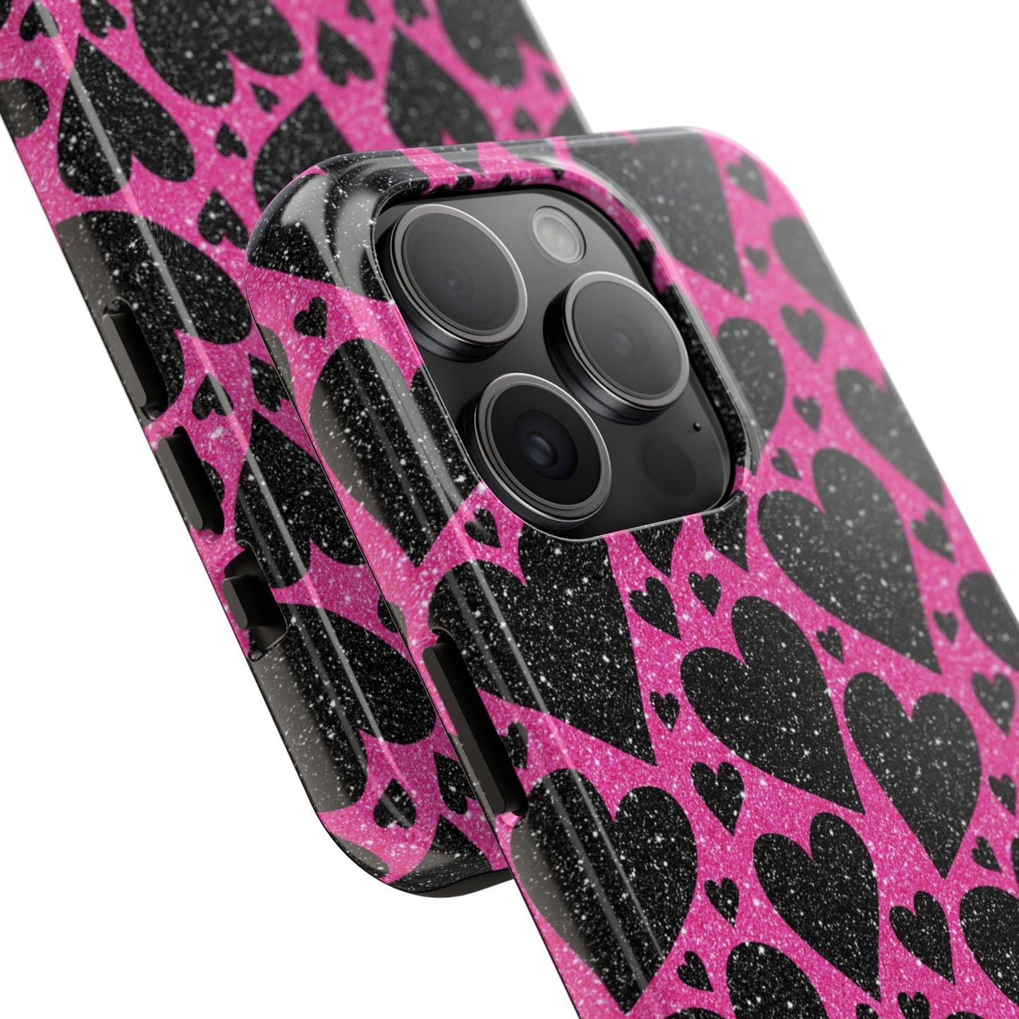 Pink Glitter Hearts iPhone Case - BOGO Cases