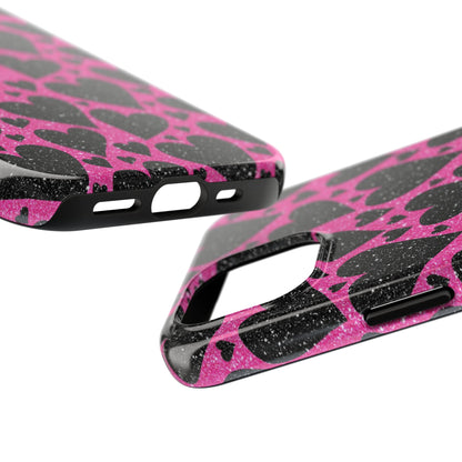Pink Glitter Hearts iPhone Case - BOGO Cases