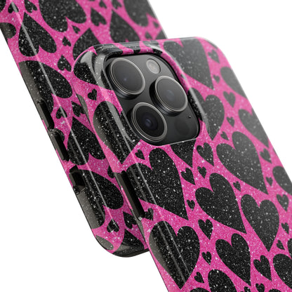 Pink Glitter Hearts iPhone Case - BOGO Cases