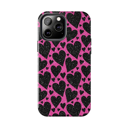 Pink Glitter Hearts iPhone Case - BOGO Cases