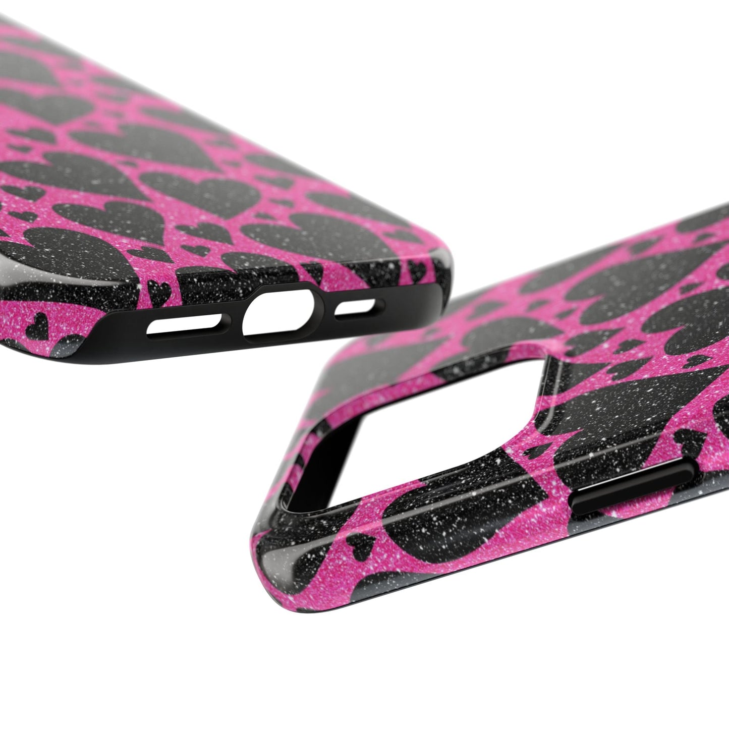 Pink Glitter Hearts iPhone Case - BOGO Cases