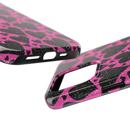 Pink Glitter Hearts iPhone Case - BOGO Cases